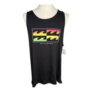 Billabong Tank Top Retro Wave Logo Sleeveless Casual Black Size‎ S
